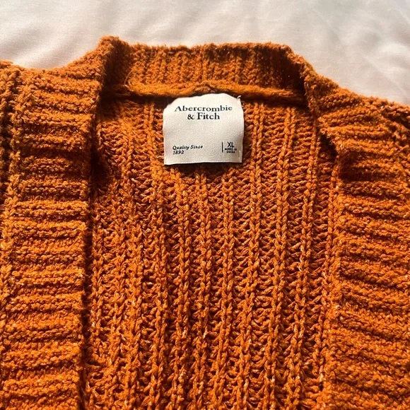 Abercrombie Orange Fall Cardigan-XL - Picture 7 of 9